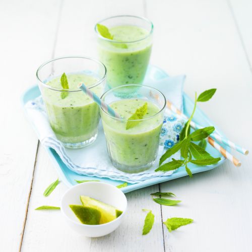 Smoothie verde con queso crema