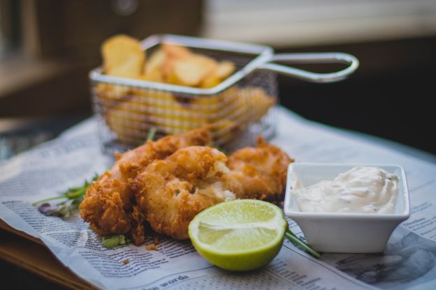 Fish and chips vegetariano