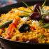 Arroz con verduras y aceitunas