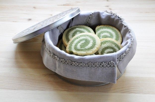 Galletas de espiral con té verde