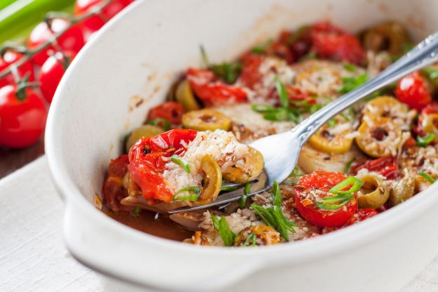 Pescado al horno con aceitunas