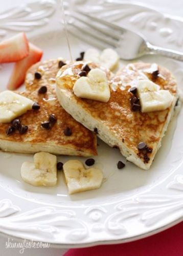 Dulces tortitas de banana y chispas de chocolate