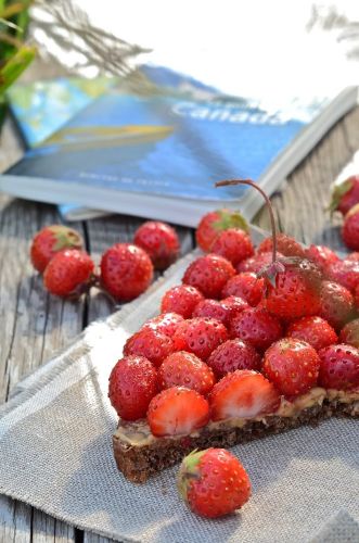 Tarta de fresas con mantequilla de maní