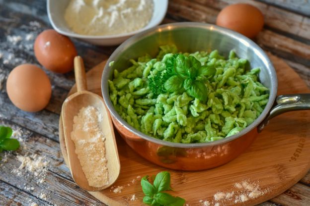 Pasta con espinacas