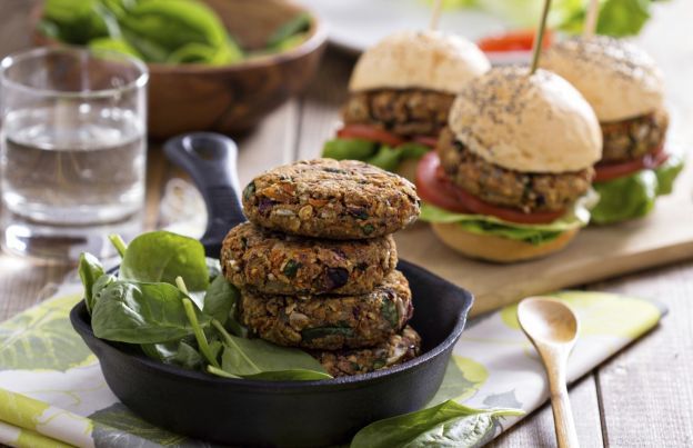 Hamburguesa vegetariana con tortas de garbanzos