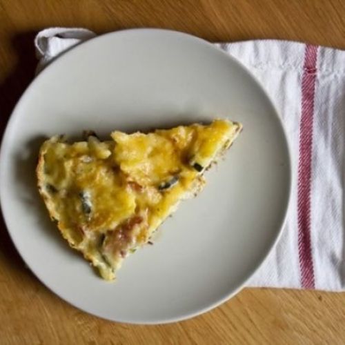 Tortilla de jamón y calabacín