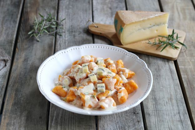 Gnocchi de calabaza y gorgonzola