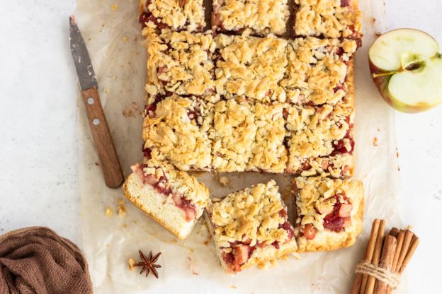 Barritas de tarta de manzana