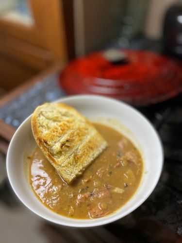 Sopa de jamón y patata