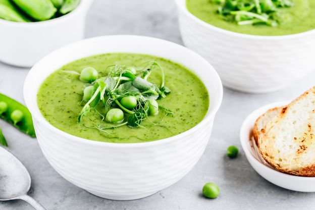 Sopa cremosa de guisantes