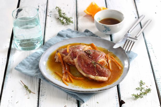 Pechuga de pato a la naranja