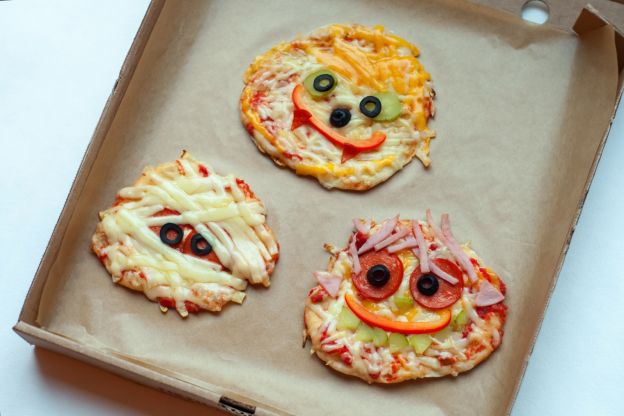 Mini pizzas de Halloween