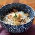 Gambas con pomelo y fideos de arroz