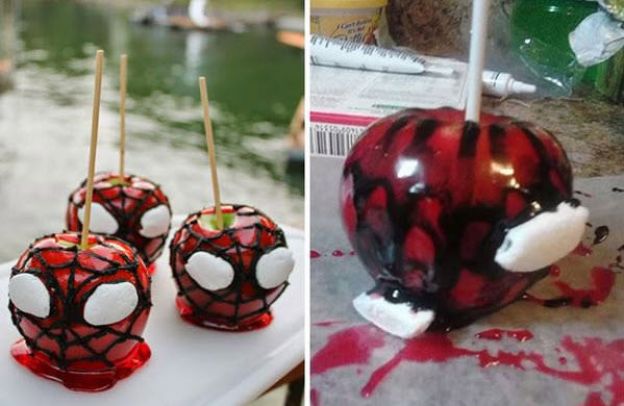 9. Manzanas de spiderman derrotado