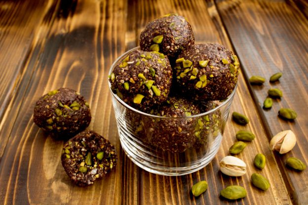 Trufas de chocolate y pistacho