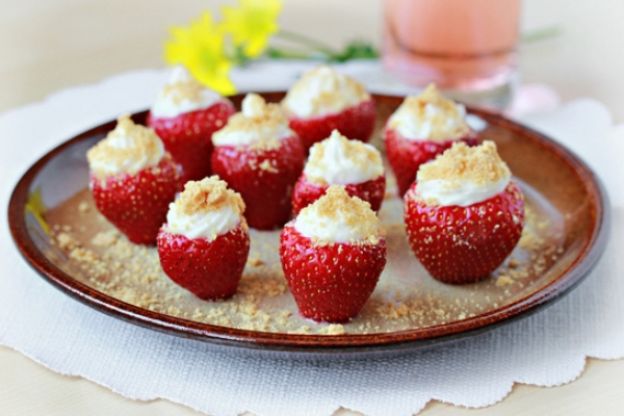 Fresas rellenas de cheesecake