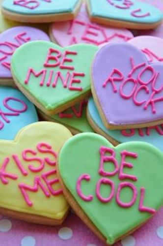 Galletas en forma de dulces de San Valentín