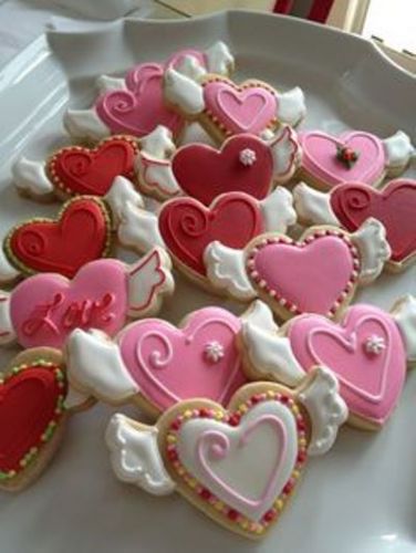 Galletas de corazón con alas