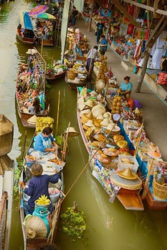 Mercado flotante Damnoen Saduak -  Ratchaburi, Tailandia