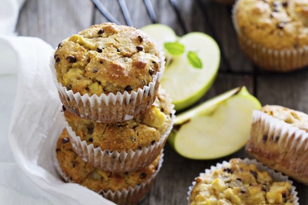 Muffins de manzana, banana, zanahoria y cereales