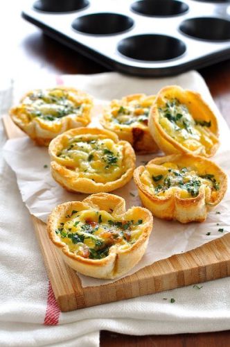 Mini quiches con pan de molde