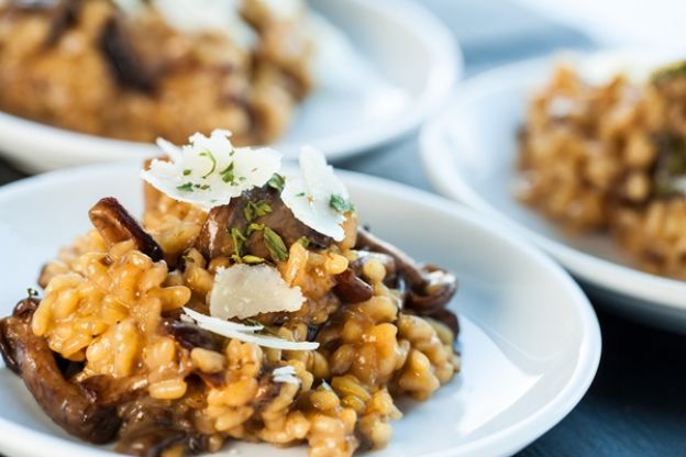 Risotto de parmesano y hongos