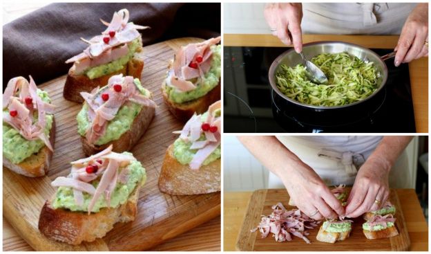 Prepara unos sencillos crostinis de calabacín