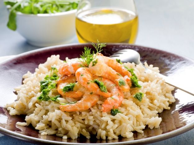 Risotto de camarones