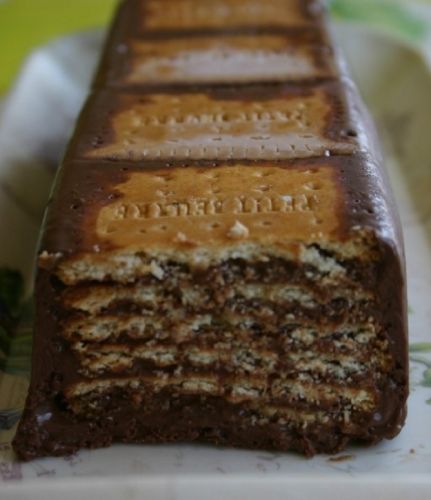 Tarta de galletas y chocolate