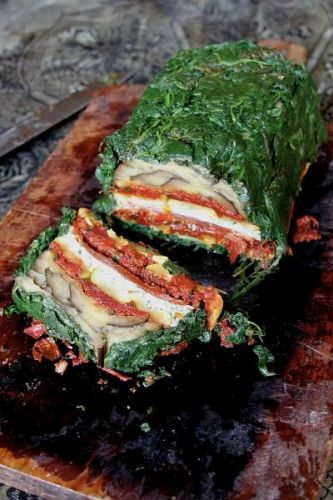 Terrina de vegetales asados y queso cabra