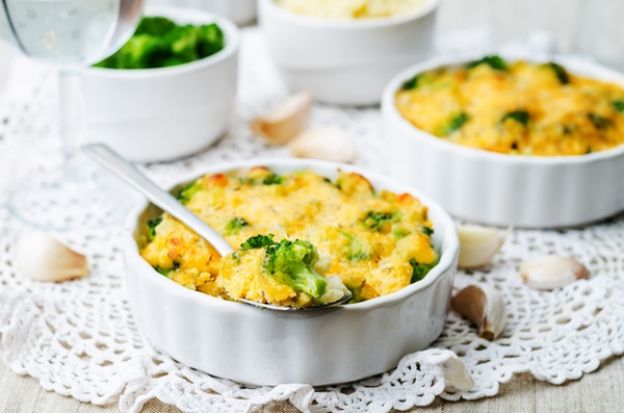 Gratinado de brócoli y coliflor con queso