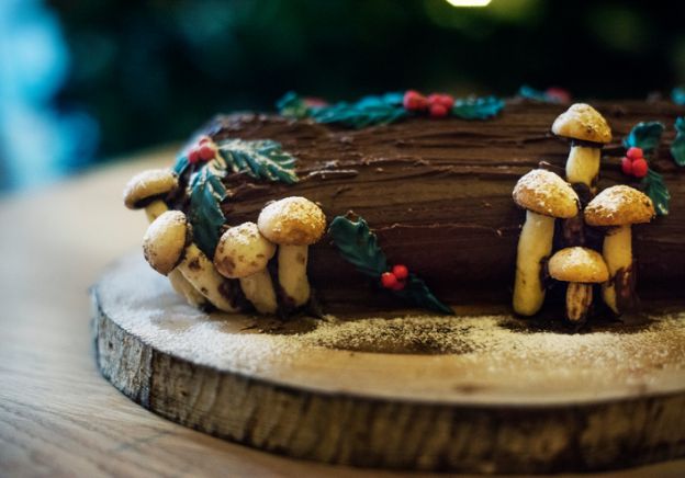 Tronco de Navidad relleno de crema pastelera