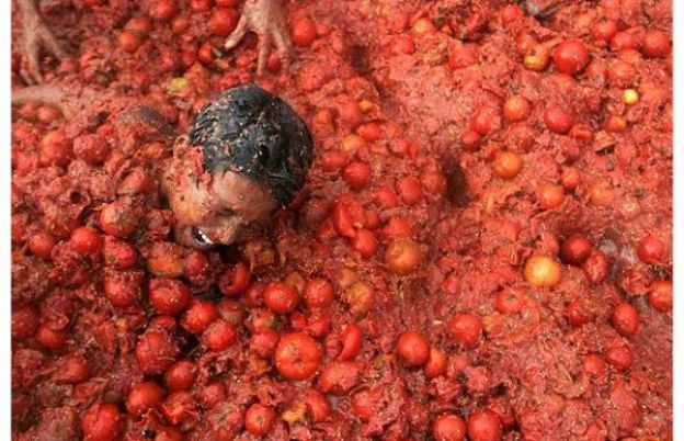 Fiesta de la Tomatina en Buñol, España