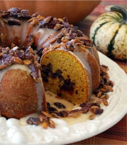 Budín de calabaza, arándanos y nueces