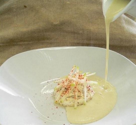 Crema de endivias con jamón