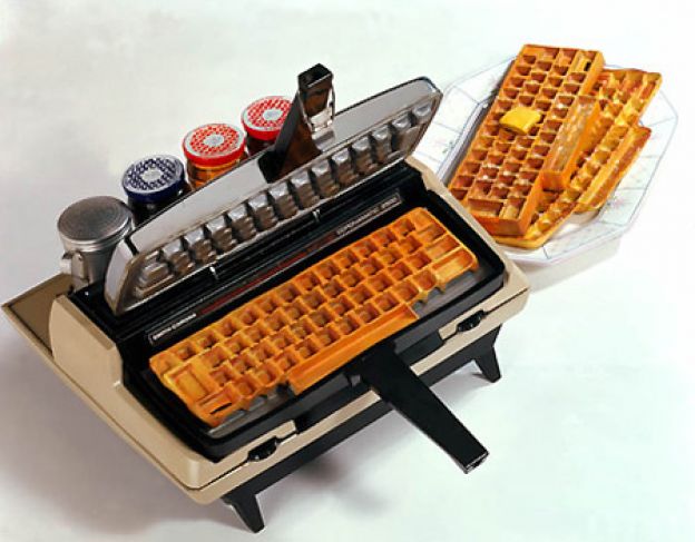 Waffles en forma de teclado de PC