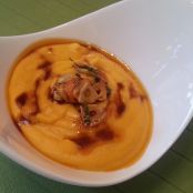 Crema de zanahoria con guarnición de ajo frito - Paso 4