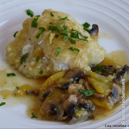 Bacalao con champiñones