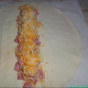 Trenza hojaldrada de jamón y queso - Paso 3