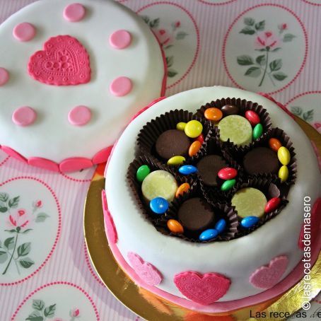 Tarta fondant caja de bombones