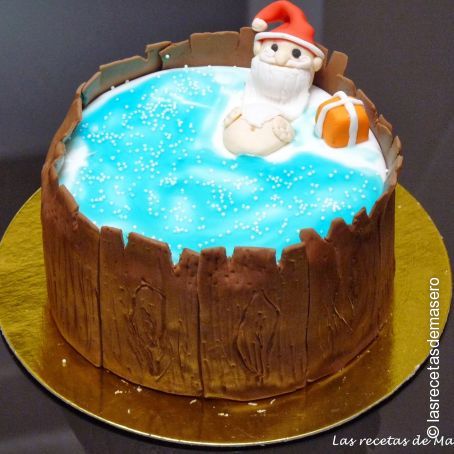 Tarta fondant de Papá Noel