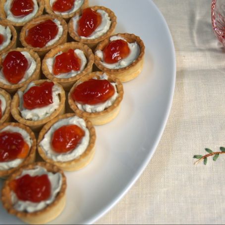 minitartitas de queso y mermelada